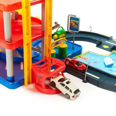 Игровой набор Гараж 1:43 Bburago Street Fire Parking Playset 18-30025 (3 уровня, 2 машинки)