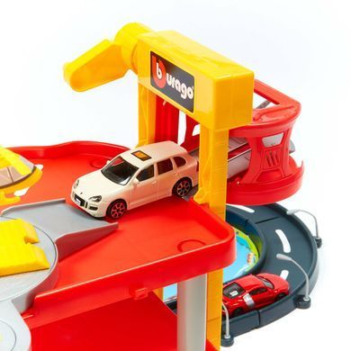Игровой набор Гараж 1:43 Bburago Street Fire Parking Playset 18-30025 (3 уровня, 2 машинки)