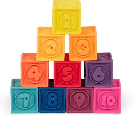 Развивающие силиконовые кубики Считаем Battat One Two Squeeze BX1002Z