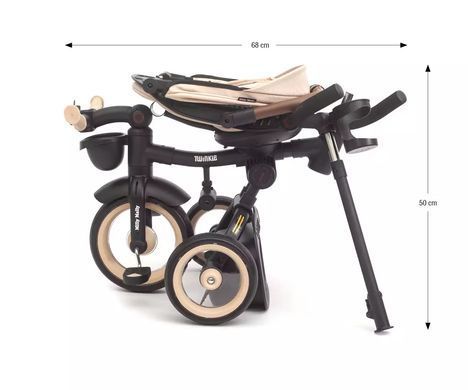 Дитячий триколісний велосипед Milly Mally Twinkle Beige MMTW02B з поворотним сидінням