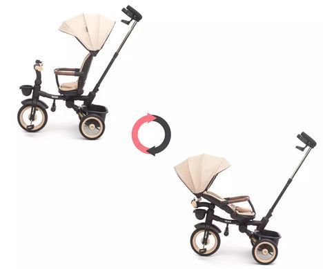 Дитячий триколісний велосипед Milly Mally Twinkle Beige MMTW02B з поворотним сидінням