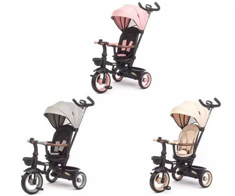 Дитячий триколісний велосипед Milly Mally Twinkle Beige MMTW02B з поворотним сидінням