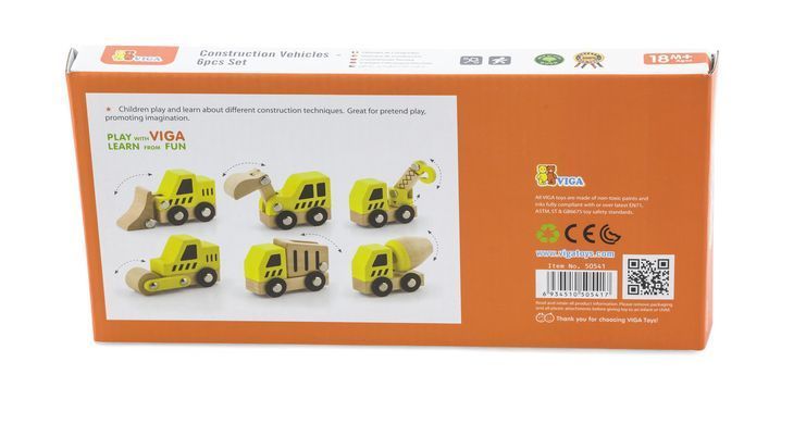 Набор игрушечных машинок Стройтехника Viga Toys 50541