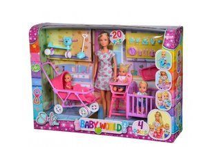 Кукольный набор Штеффи с детьми и аксессуарами Steffi Love Baby World Simba 5736350