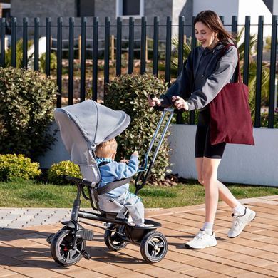 Трехколесный детский велосипед 5 в 1 Kinderkraft Freeway 2 Grey KRFRWA02GRY0000 поворотное сиденье