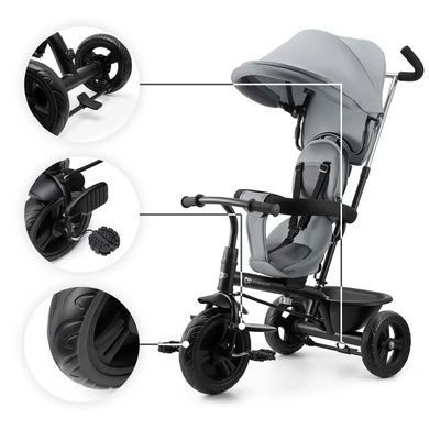 Трехколесный детский велосипед 5 в 1 Kinderkraft Freeway 2 Grey KRFRWA02GRY0000 поворотное сиденье
