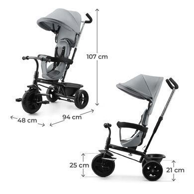 Трехколесный детский велосипед 5 в 1 Kinderkraft Freeway 2 Grey KRFRWA02GRY0000 поворотное сиденье
