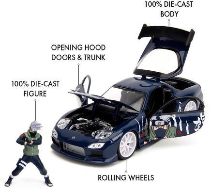 Металева машина 1/24 Naruto Kakashi Hatake & 1993 Mazda RX-7 з фiгyркою Какаши Jada Toys 253255085