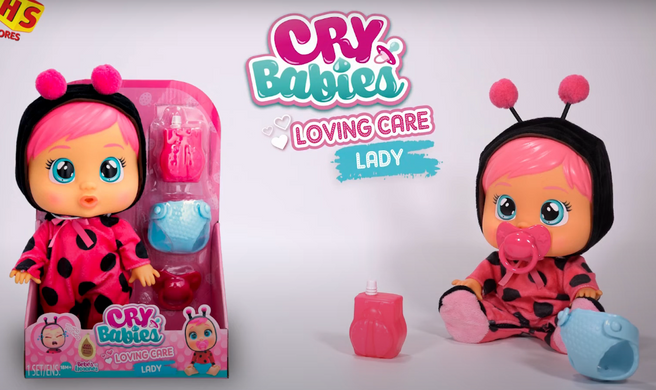 Виниловая кукла (26 см) Плакса Леди с аксессуарами Cry Babies Loving Care Lady IMC Toys 907348