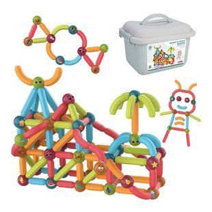 Учебный магнитный конструктор Magnetic stick Blocks Woopie 45197 (128 деталей)