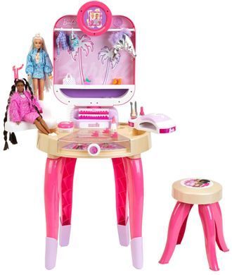Дитячій туалетний столик Barbie Beauty studio Happy Vibes Theo Klein 5721 з лампою для нігтів