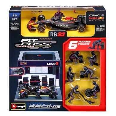 Игровой набор из серии Formula Pit Pass с болидом Oracle Red Bull Racing RB21 #1 (2025) Bburago 18-38459 (1:43)