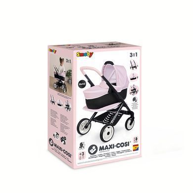 Коляска для ляльки 3в1 зі з'ємною люлькою Maxi-Cosi and Quinny Smoby 7600253121 рожева перлина