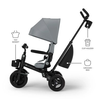 Детский трехколесный велосипед Kinderkraft Aveo 2 Plus Grey KRAVEO02GRY0000 поворотное сиденье
