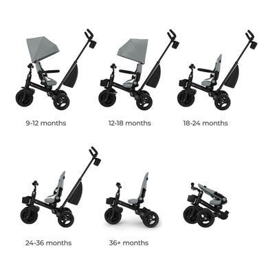 Детский трехколесный велосипед Kinderkraft Aveo 2 Plus Grey KRAVEO02GRY0000 поворотное сиденье