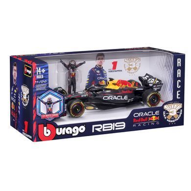 Металева машинка з фігуркою водія Red Bull Racing RB19 (1:24) Bburago 18-28036