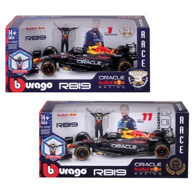 Металева машинка з фігуркою водія Red Bull Racing RB19 (1:24) Bburago 18-28036