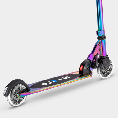 Складний двоколісний самокат (до 100 кг) Sprite LED Micro SA0237 неохром