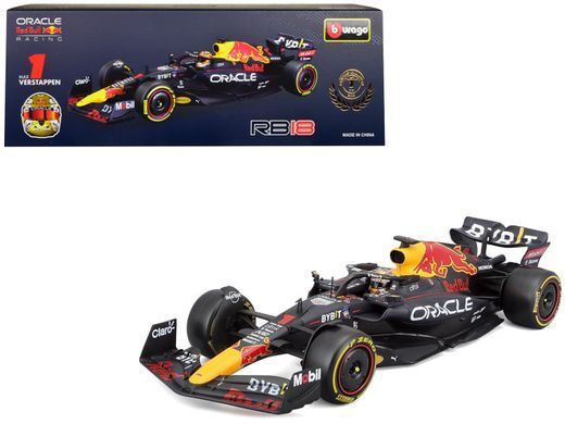 Металева машинка з фігуркою водія Red Bull Racing RB19 (1:24) Bburago 18-28036
