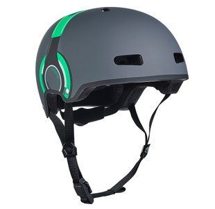 Дитячий захисний шолом з малюнком навушників (М) Micro Helmet AC2111BX з LED ліхтариком