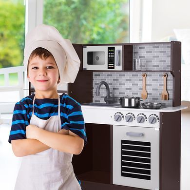 Современная детская деревянная кухня с аксессуарами Tooky Toy Gourmet Kitchen Large TK395