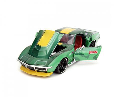 Металева машинка 1:24 Street Fighter 1969 Chevrolet Corvette Stingray ZL1 з фігуркою Cammy Jada Toys 253255061