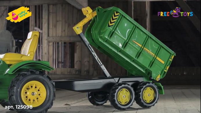 Большой двухосный прицеп rolly Container John Deere для детского трактора Rolly Toys 125098