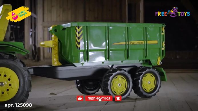 Большой двухосный прицеп rolly Container John Deere для детского трактора Rolly Toys 125098