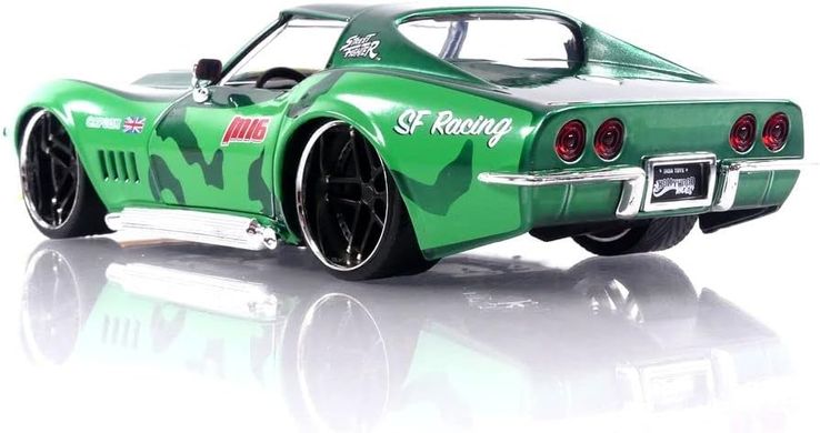 Металева машинка 1:24 Street Fighter 1969 Chevrolet Corvette Stingray ZL1 з фігуркою Cammy Jada Toys 253255061