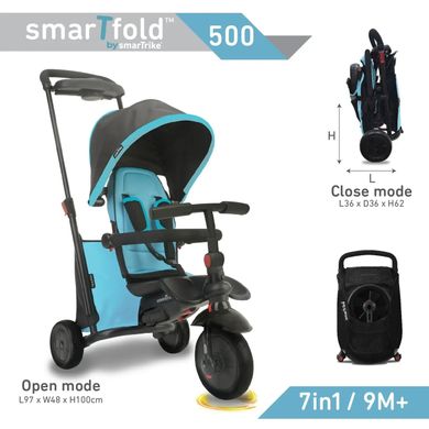 Уценка! Складной трехколесный велосипед SmarTfold 500, 7 в 1, Smar Trikе STFT5050800 голубой