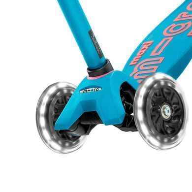 Детский трехколесный самокат (до 50 кг) Maxi Micro Deluxe LED Aqua MMD078 аква