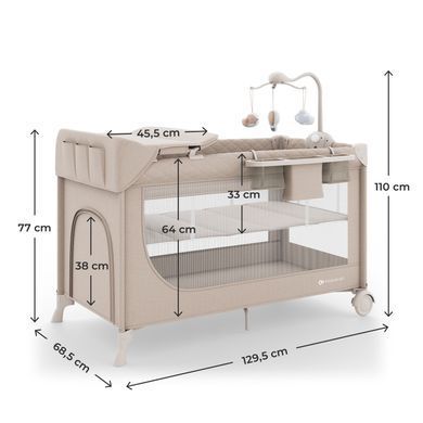 Детская кроватка-манеж с пеленатором Kinderkraft Leody Up Beige KCLEODUPBEG00AC
