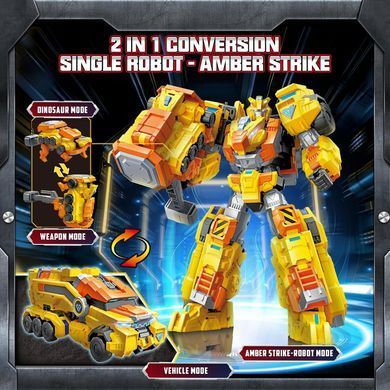 Ігровий набір 2в1 з роботом-трансформером Ембер Страйк Quantum Heroes Dinoster Amber Strike EU583822