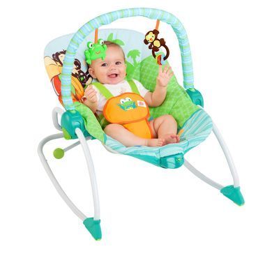 Уценка Кресло-качель Сны в саване 3в1 Baby to Big Kid Rocker Peek-a-Zoo Fashion Bright Starts Kids II