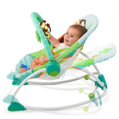 Уценка Кресло-качель Сны в саване 3в1 Baby to Big Kid Rocker Peek-a-Zoo Fashion Bright Starts Kids II