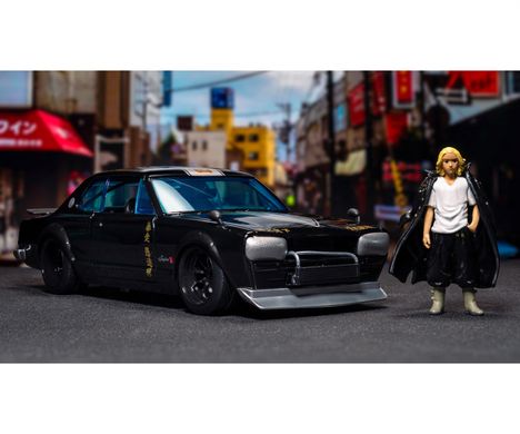 Металева машинка 1:24 Tokyo Revengers 1971 Nissan Skyline GT-R з фігуркою Mikey Jada Toys 253255064