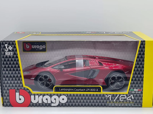 Металева машинка Lamborghini Countach LPI 800-4 (1:24) Bburago 18-21102 біла або червона