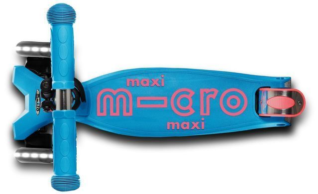 Детский трехколесный самокат (до 50 кг) Maxi Micro Deluxe LED Aqua MMD078 аква