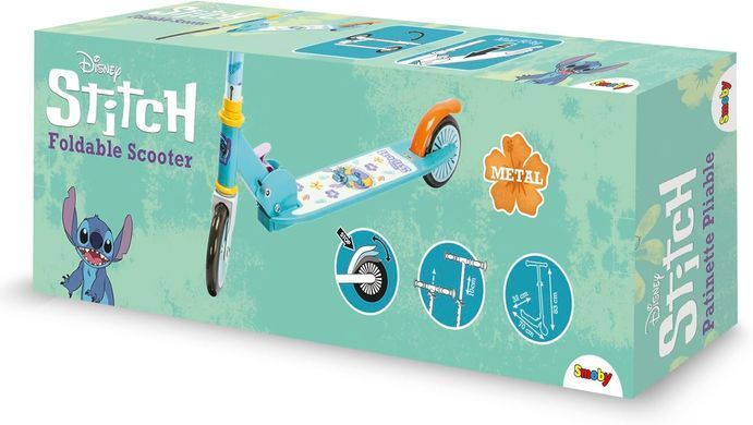 Двоколісний металевий самокат Stitch Smoby 7600750379 від 5 років