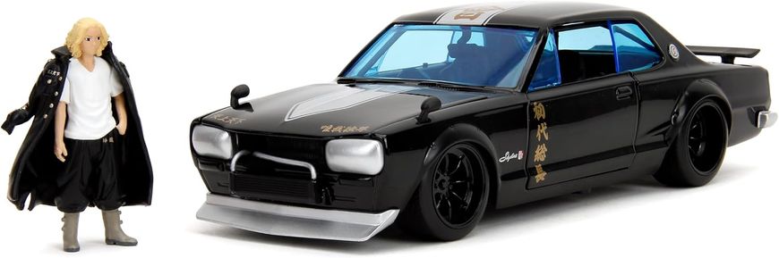 Металева машинка 1:24 Tokyo Revengers 1971 Nissan Skyline GT-R з фігуркою Mikey Jada Toys 253255064