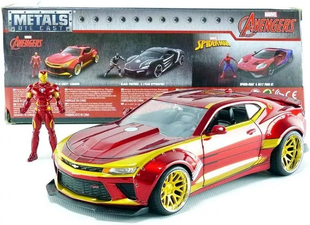 Металева машинка 1/24 Marvel Iron Man & 2016 Chevy Camaro з фігуркою Залізної людини Jada Toys 253225003