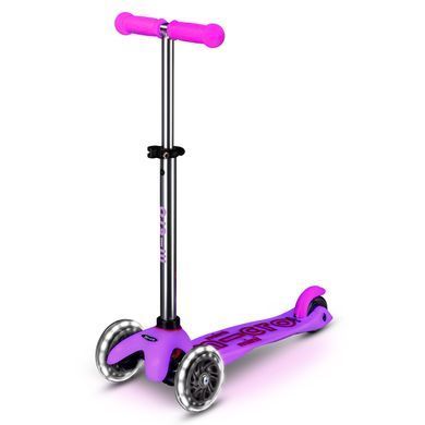 Уценка детский трехколесный самокат Mini Micro Deluxe Glow LED MMD217 Морозный розовый