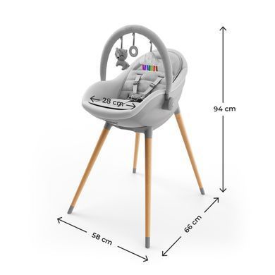 Стільчик для годування 3в1 Kinderkraft Fini Up Grey KHFINIUPGRY0000