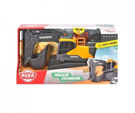 Гусеничний екскаватор Вольво (23 см.) Volvo Tracked Excavator Dickie Toys 3723008 звук та світло