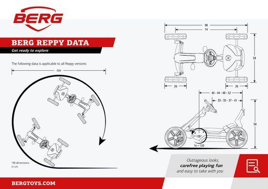 Дитячий велокарт Berg Toys Reppy Roadster 24.60.04.00 з вбудованим Soundbox