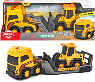 Ігровий набір Вантажівка Вольво (32 см) з екскаватором Volvo Truck Team Dickie Toys 3725009 звук та світло