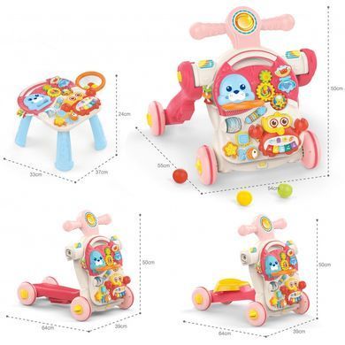 Ігровий розвиваючий столик- ходунки Ride On 4 в 1 Woopie 47580