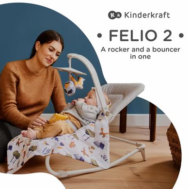 Шезлонг-гойдалка 3 в 1 Felio 2 Forest Yellow KinderKraft BFELI20YEL