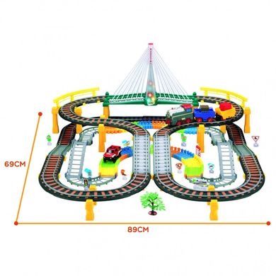 Електрична залізниця із гоночним треком 2в1 mini Cartoon Electric Train Race Track Woopie 30425