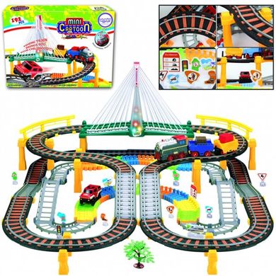 Електрична залізниця із гоночним треком 2в1 mini Cartoon Electric Train Race Track Woopie 30425